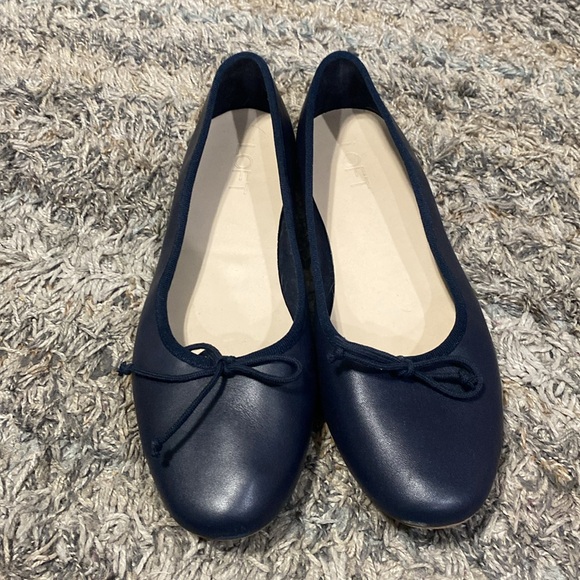 Loft leather upper ballet flats lot/2 navy blue and black sz 10.5 - Picture 8 of 14